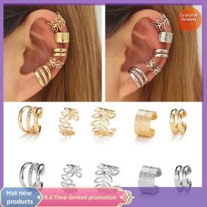 Graceful 5Pcs Set Of Simple Personality Ear Cuff Alloy Jewelry Classic Ear Accessories For Women Daily Party Wear