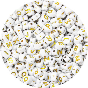 100pcs 7x7mm Random Mix 26 Letter Beads Heart Shape Letter Charms DIY Beads for Home Living Bracelet Craft