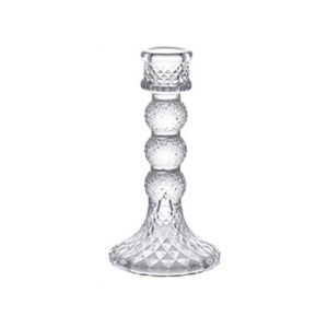 CEMOMEF Transparent Glass Candle Holder Vintage Romantic Simple Candles Stand European Style Durable Clear Glass Candlestick Wedding Decoration