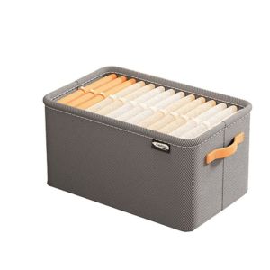 JIYAN2866 Dividers Clothing Storage Box Separation Khaki/Grey Underwear Storage Drawer Fabric Art Organizing Container Multifunction