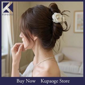 [Kupaoge] ที่หนีบผมรูปดอกกุหลาบที่สง่างามสำหรับผู้หญิงเครื่องประดับผมแสนหวานปิ่นปักผมรูปดอกไม้ด้านหลังเครื่องประดับผมแฟชั่น