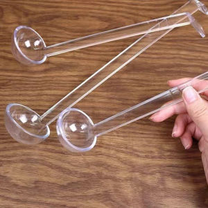 3PCS 27cm PC Plastic Long Handle Spoon Milktea Coffee Jam Teaspoon Powder Scooper Container Spoon