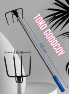 garukan sampah tanah rumput berkebun gagang pipa galvanis panjang 59cm