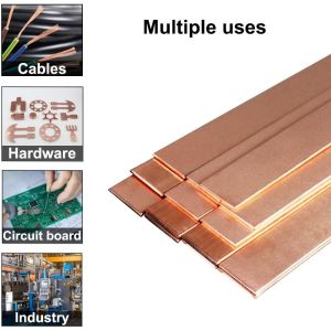 GTRBFDS Length 1000mm Copper Flat Bar High Purity Thickness 1-3mm Copper Bar Stock Metal Plate Electroplating