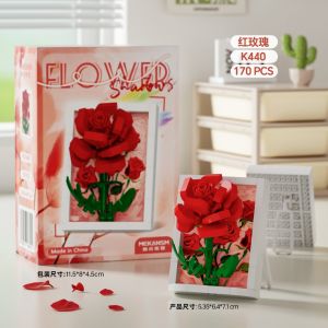 DIY Building Block Flower Photo Frame Kit Creative Bloom Bouquet Display Home Decor Gift for Adults
