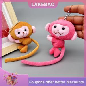 【LAKEBAO】 Phim Hoạt Hình Dài Đuôi Khỉ Búp Bê Móc Chìa Khóa Mặt Dây Chuyền Tự Làm Đồ Chơi Sang Trọng Búp Bê Keychain Ba Lô Mặt Dây Chuyền Phụ Kiện Quà Tặng Cho Trẻ Em