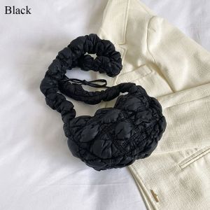 A5TG Đám mây Túi đeo vai chần bông Màu trơn Xếp Li Túi đưa thư Thường ngày Bong Bóng Túi mua sắm Nữ Cô Gái