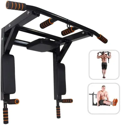 Heavy Duty Pull Up Bar Dip Bar Foldable Multifunctions Wall Mounted for Home Gym Fitness Exercise