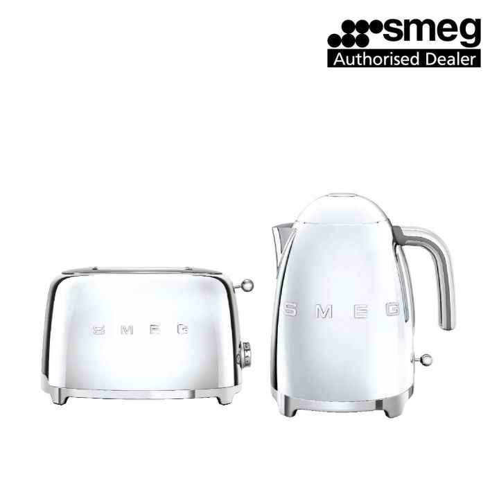 Smeg Breakfast Set - Kettle KLF03SSUK + Toaster TSF01SSUK (Chrome)