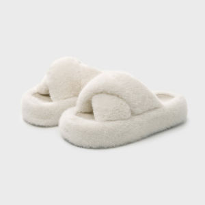 Height-Increasing Non-Slip Cotton Slippers For Home Warmth With Open Arch Design High-End Fashion Suitable For Outdoor Wear WomenS Slippers