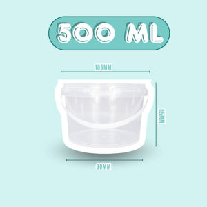 Multipurpose Clear Plastic Bucket Transparent Storage Packaging Repacking 500ml 2000ml