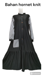 Gamis anak bahan hornet knit 4 ukuran 6-15 tahun tidak pake hijab