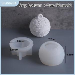 【SHANGZE4】 Đồ trang trí Giáng sinh vòng nến Jar Silicone khuôn DIY handmade cứu trợ tuyết Berry bóng Thạch cao nhựa lưu trữ hộp thủ công khuôn mẫu