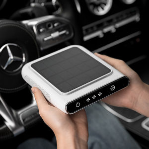 FINDIT MALL USB Car Air Purifier Solar Panel Car Negative Ion 1200mAh Battery Activated Carbon Filter Air Cleaner Hepa Filter