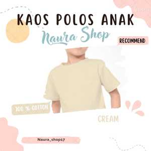 Kaos Polos Anak  Baju Anak Umur 1 - 12 Tahun  Cotton Combed 30s Lembut Halus