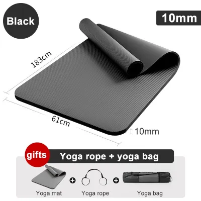 ToRun 12mm Extra Thick Yoga Mat Exercise Mat with Carrying Strap（Large SIZE 185cm X 63cm)