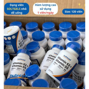 Viên Uống NUTRICOST VITAMIN K2 + VITAMIN D3 (120 viên) - Hỗ Trợ Xương Khớp Đề Kháng Miễn Dịch - Sản phẩm không chứa chất biến đổi gen không chứa gluten không chứa đậu nành nên hoàn toàn an toàn cho người sử dụng