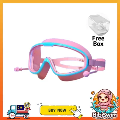 Children Wide Frame Swim Goggles Kids Goggles Swim Diving Adjustable Waterproof Anti-fog UV Wide Vision Silicon Strap