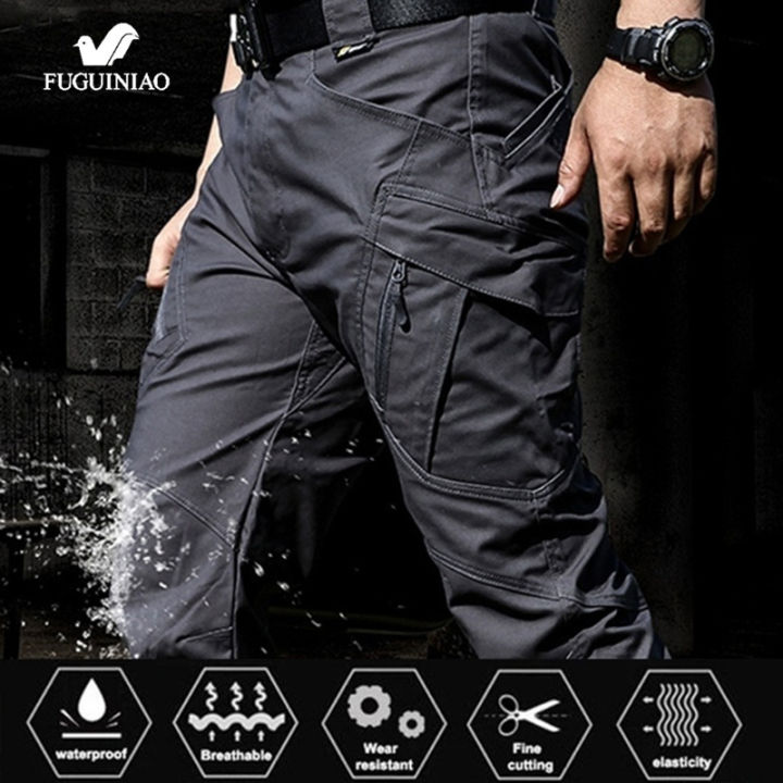 Fuguiniao Man s Military Casual Cargo Pants Elastic Outdoor Army Trousers Men Slim Many Pockets Waterproof Wear Resistant Tactical Pants M 6XL