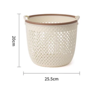 60L Laundry Basket Japanese Style Covered Plastic Laundry Basket Dirty Clothes Storage Basket