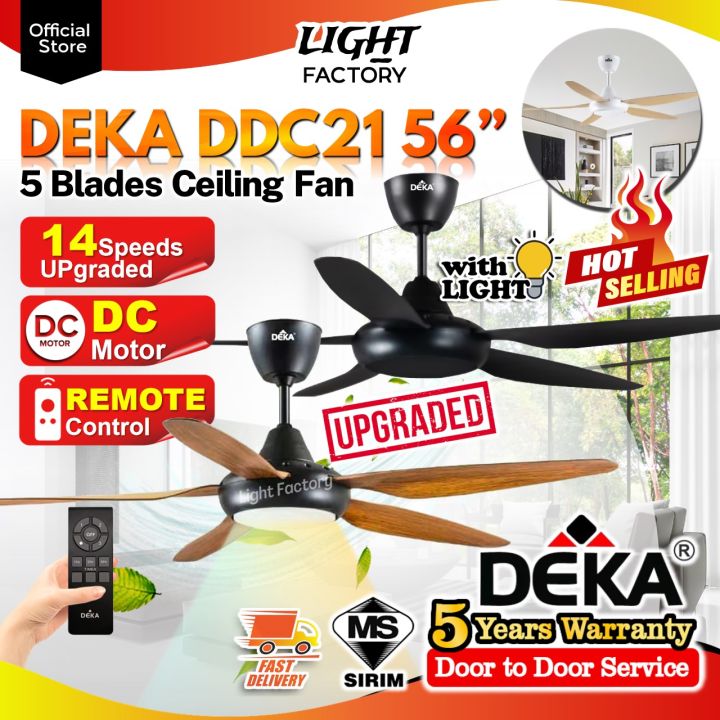 DEKA DDC21 DDC21LED VDC88 56" 5 Blades Remote Control DC Ceiling Fan 3