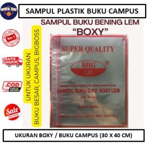 Sampul Plastik Buku Boxy isi 50 / buku tulis Campus BHG / Sampul buku lem kecil