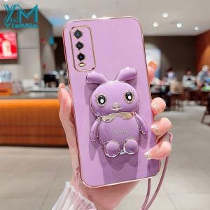 YiaMia เคสโทรศัพท์แฟชั่นสำหรับ VIVO Y20 Y20a Y20i Y3s Y12a Y12s V2102 V2029 V2032 V2026 V2042 V2069 V2068 V2043 V2048 V2037 V2027 V2065เคลือบด้วยไฟฟ้าหรูหราฝาครอบโทรศัพท์ซิลิโคนนิ่มมีความแม่นยำในการป้องกันกล้องป้องกันการตก