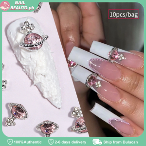 3D Nail Rhinestones Saturn Planet Nail Charms Round Shiny Rhinestone Nail Art Manicure Decoration 10pcs