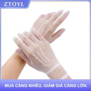 【ZTOYL】 1 cặp Hot Bán Fishnet lưới Găng tay thời trang phụ nữ Phụ Nữ Cô Gái găng tay bảo vệ ren phụ nữ thanh lịch phong cách Găng tay màu đen và trắng