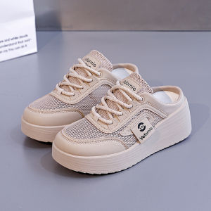 [Free Shipping] 2026 Summer New Style Outdoor Slip-On Sandals Korean Style Breathable Mesh Casual Student Slippers For Women AI068