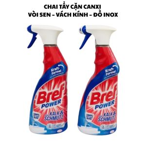 Chai xịt vệ sinh tẩy cặn canxi Bref power 750ml tẩy inox vòi sen vách kính hàng nội địa Đức