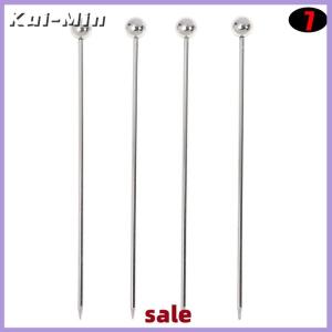 Kui-Min ไม้ค็อกเทลสแตนเลส4ชิ้นแบบใช้ซ้ำได้สำหรับเครื่องดื่มมาร์ตินี่