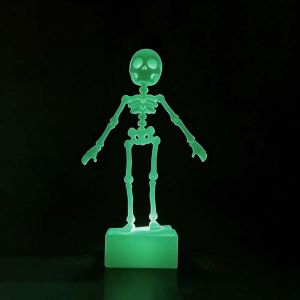 PETPARADIS Glow Dark Aquarium Ornament Bubble Driven Movable Joints Dancing Bone Skeleton Bubbler Eco Friendly Luminous Skeleton Aquarium Hobbyist