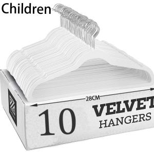 10/20/50pcs Velvet Hangers Non-Slip Rotin Baby Clothes Hangers Portable Children Closet Organizer Drying Clothes Space Saving