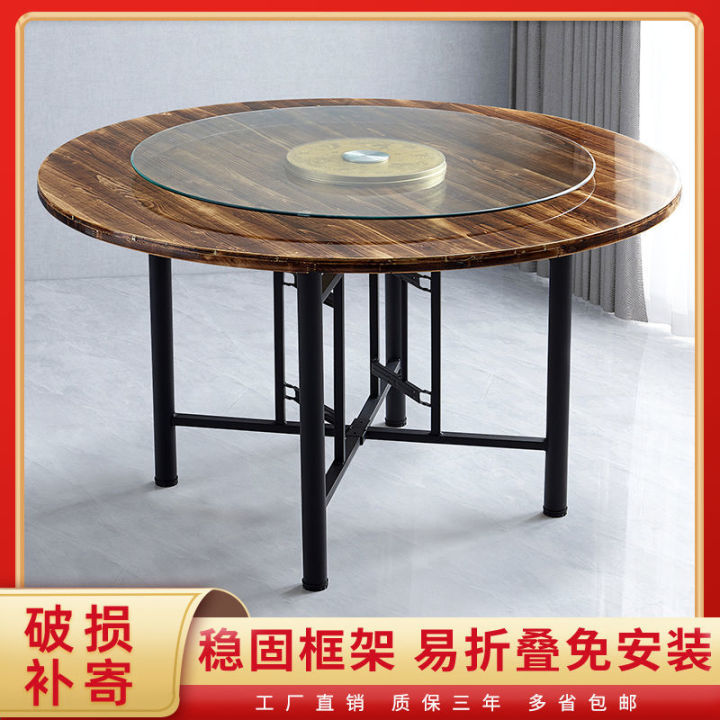 Round table turntable round table panel big round table folding dining ...