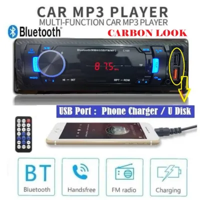 Car Radio Bluetooth USB Receiver Stereo Player Bluetooth Audio Player Bluetooth MP3 Player SD USB AUX-IN FM Radio USB Charger Bluetooth Stereo Headunit Kereta Axia Myvi Saga vvt BLM Persona bezza iriz aruz viva kenari kelisa alza wira kancil