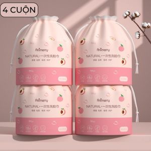 Khăn mặt dụng 1 lần Animerry lau khô lau ướt từ 100% bông tự nhiên có thể dùng thay bông tẩy trang Cuộn 40 tờ nặng 135G