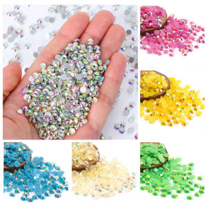 4mm 5mm Loose Flatback Round Resin AB Non Hot Nail Art Crystal Rhinestone For DIY Decoration