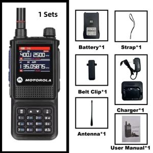 HT MOTOROLA two way radio GP338 Plus walkie talkie jarak jauh 20KM Daya Tinggi 15W kapasitas tinggi 6800mAh 256 Saluran Radio type-c portabel Walkie-Talkies K Headset frekuensi penerbangan Tahan air dan tahan debu IP54 Cocok untuk luar ruangan/hotel