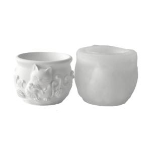 Pet Animal Shape Silicone Mold Crafting Supplies for Creating Resin Planter Containers Detailed Pattern Design