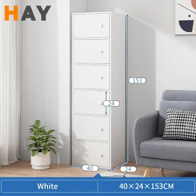 Storage Cabinet Book Cabinet Bookcase with Doors Multipurpose Shelf Rak Buku Home Kabinet Baju White/Wooden Cabinet 6 Layers Home Cabinet