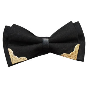 Mens Solid Black White Bow Ties Wedding Bowties Women Leisure Metal Bling Butterfly Bowknot (1PC)