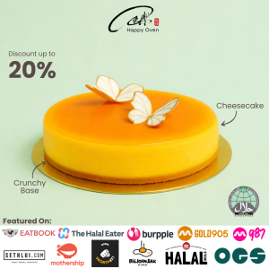 [HALAL CERTIFIED] Happy Oven American Cheesecake Birthday Cake(500g) Low Fat! Low Sugar! Nice Packaging w Free Delivery! (Can Choose Delivery Date and Time!)