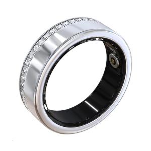 Health Tracking Rings for Fitness Enthusiasts Feature Heart Rate Stylish Silver Finish Couple Rings for Daily Works