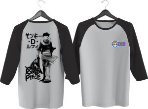 KAOS RAGLAN PRIA ONE PICE 3/4 DEPAN BELAKANG \ KAOS RAGLAN PRIA LENGAN 3\4 ATASAN PRIA / KAOS MURAH / KAOS DISTRO / KAOS SIMPLE / T-SHIRT PRIA