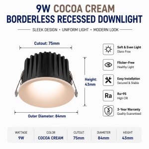 Tuya ZigBee 3.0 Smart Recessed LED Ceiling Spotlight 9W Ra>95 Aluminium Curved Design