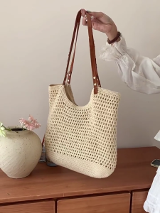 Stylish Beach Shoulder Bag Large Capacity Handbag Casual Bucket Bags for Women Girls Comfortable Travel Handbags