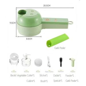 4 in 1 Handheld Electric Vegetable Cutter Wireless Food Processor Vegetable Slicer Set Pepper Garlic Mash Minced Cooking Gadgets2026