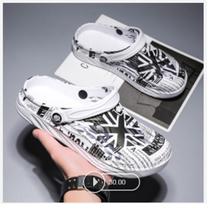 TRSOYE ผู้ชายรองเท้าแบบมีรูระบายธงขนาดใหญ่สำหรับชายหาดรองเท้ารองเท้าแตะสำหรับผู้ชายลื่นด้านล่างที่อ่อนนุ่มรองเท้าแตะสำหรับเดินด้านนอกขนาด38-49