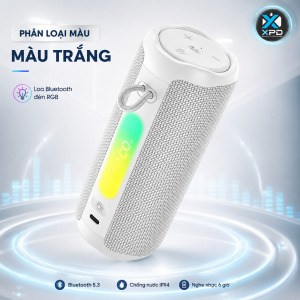 Loa Bluetooth Hoco Đèn RGB với âm thanh mạnh mẽ và bung sắc màu Bluetooth 5.4 Loa 52mm 8W TWS kết nối 2 loa IPX4 chống nước 2 màu lựa chọn thời gian sử dụng 6 giờ.